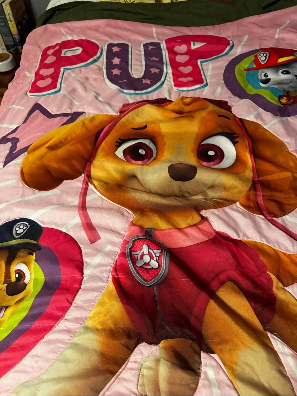 Paw Patrol Toddler Bed Blanket Only “Pup Power”  Pink Graphic Design Lightweight